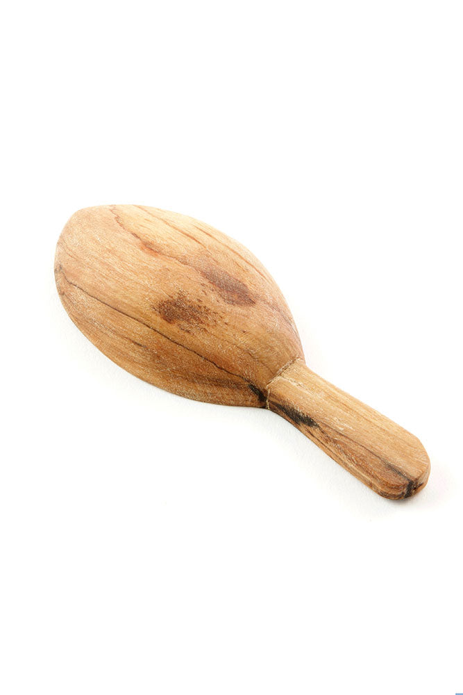 Set of Four Wild Olive Wood Leaf Scoops