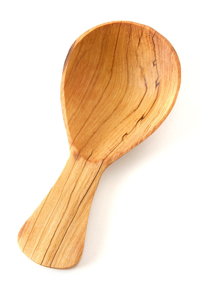 Rounded Wild Olive Wood Rice Scoop