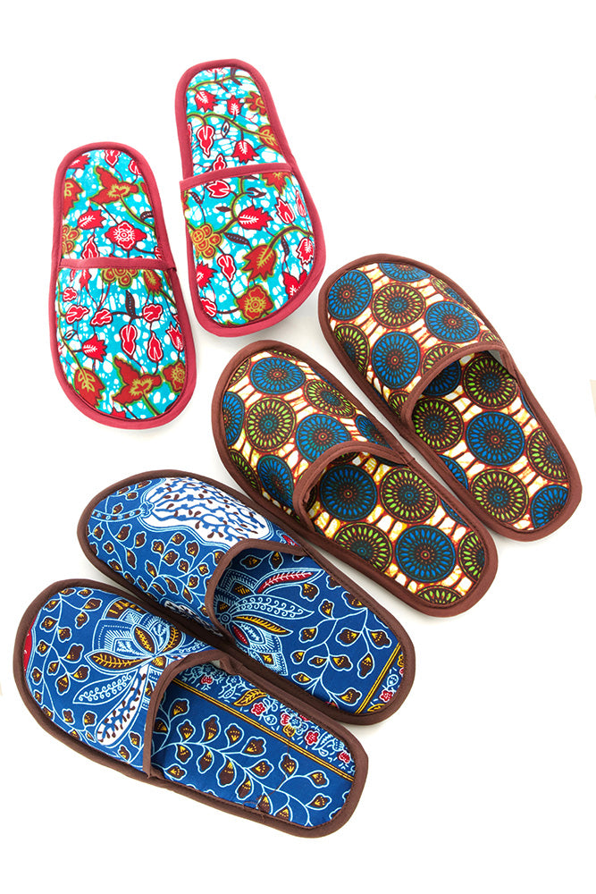 Small Ankara Cloth House Slippers from Ghana