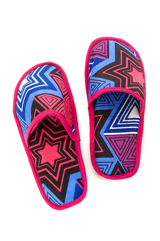 Medium Ankara Cloth House Slippers from Ghana