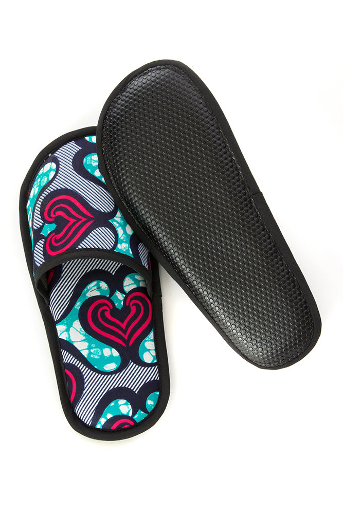 Medium Ankara Cloth House Slippers from Ghana