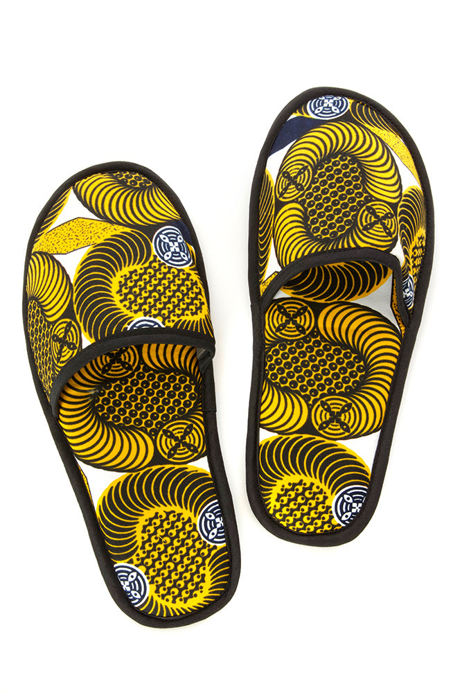 Large Ankara Cloth House Slippers from Ghana