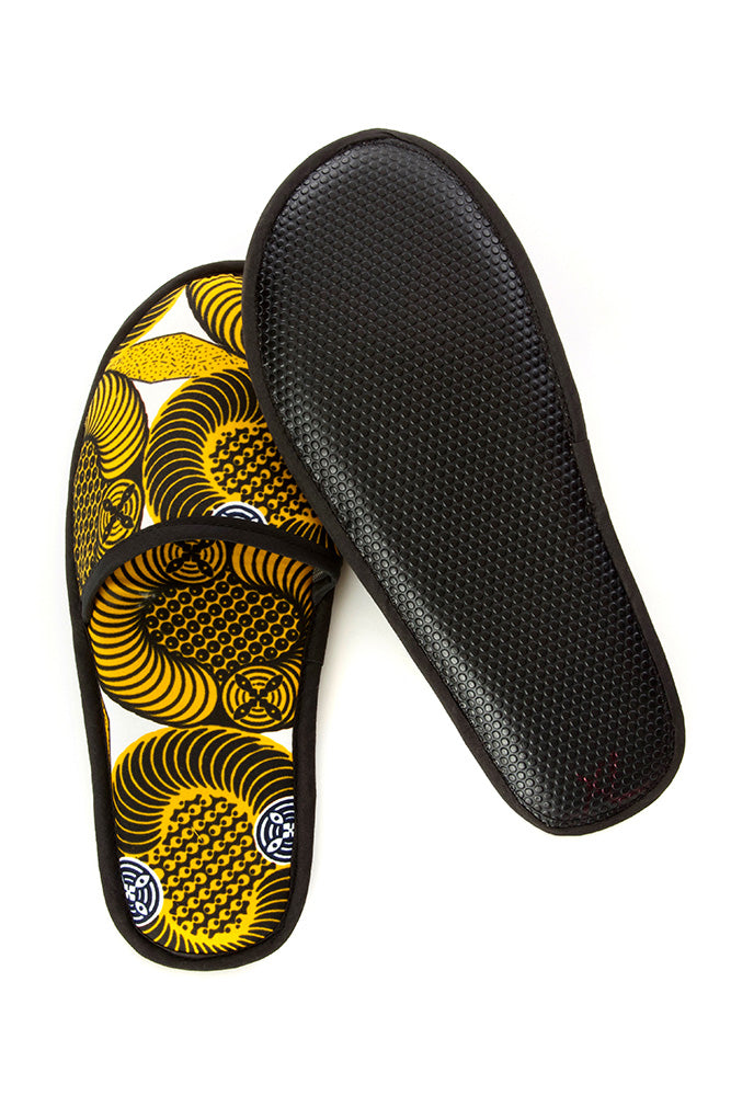 Large Ankara Cloth House Slippers from Ghana