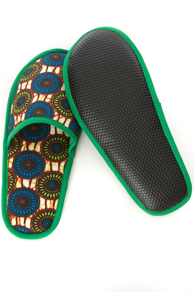 Extra Large Ankara Cloth House Slippers from Ghana