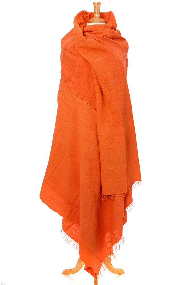 Tangerine Ethiopian Cotton Gabi Body Shawl