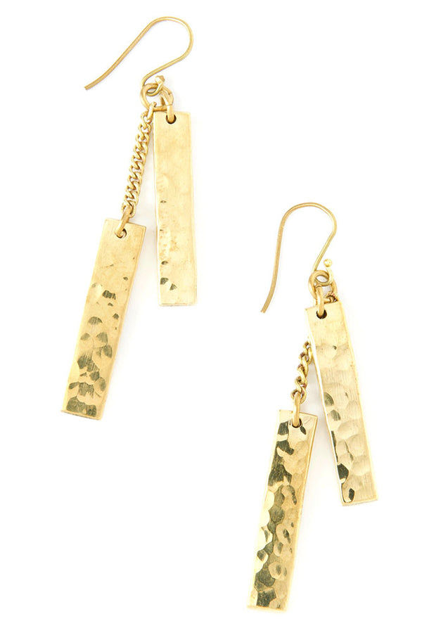 Kenyan Hammered Brass Equilibrium Earrings