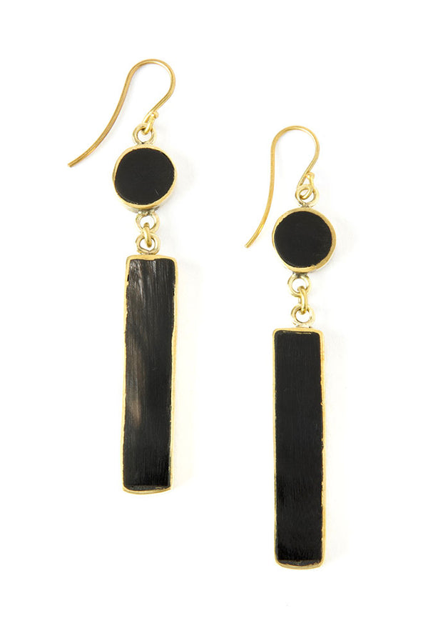 Kenyan Cow Horn & Brass Imperative Earrings