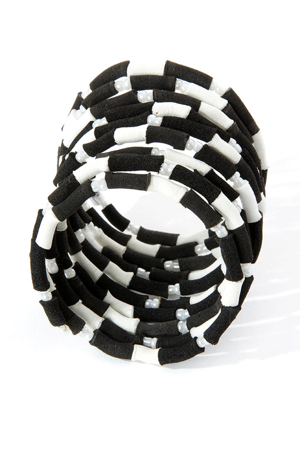 Zebra Recycled Flip Flop Coil Bracelet