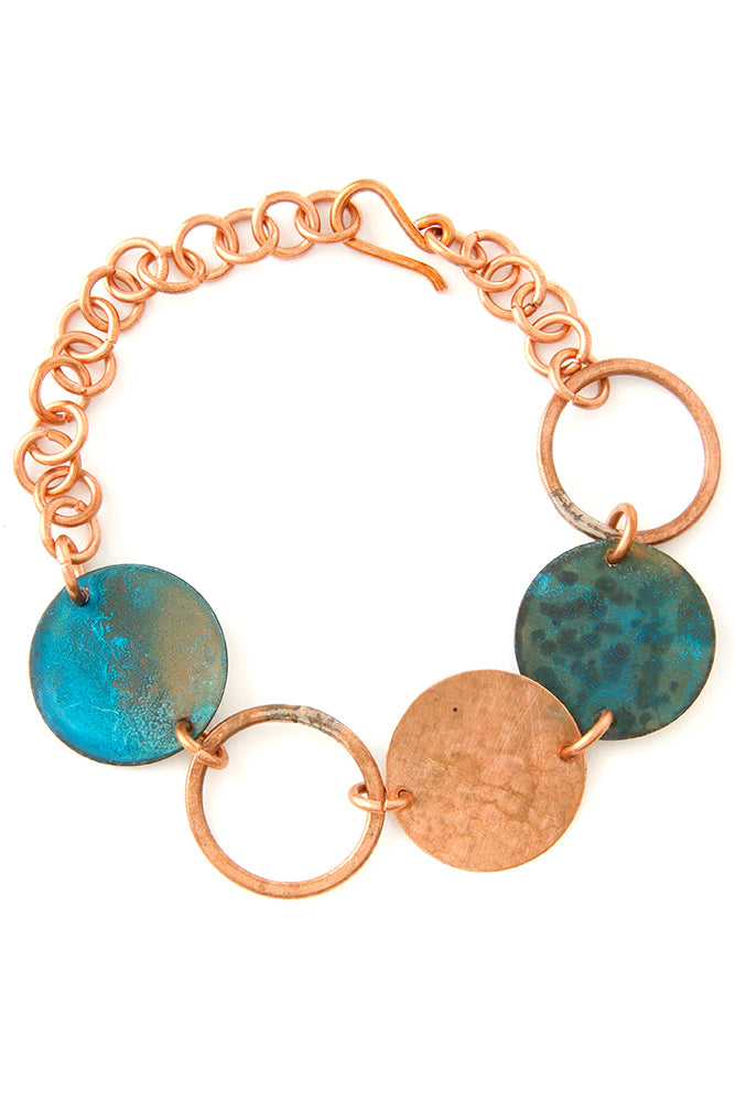 Copper Viridian Disc Bracelet