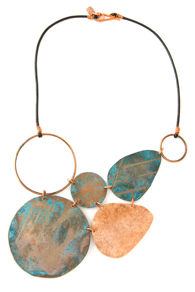 Copper Viridian Leaf Necklace