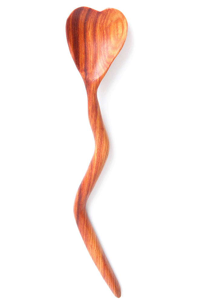 Zambezi Teak Winding River Heart Spoon