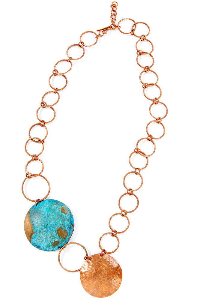 Copper Viridian Linked Necklace