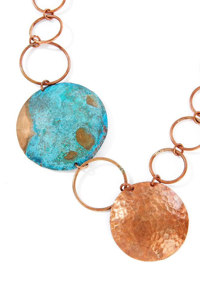 Copper Viridian Linked Necklace