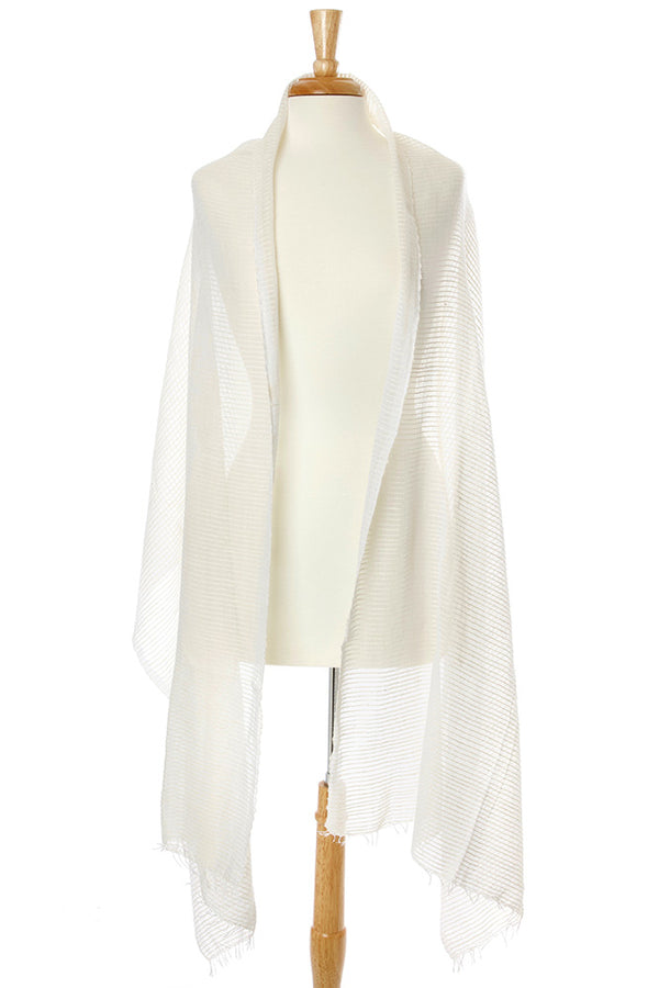 Ivory Whisper Light Cotton Shawl from Ethiopia