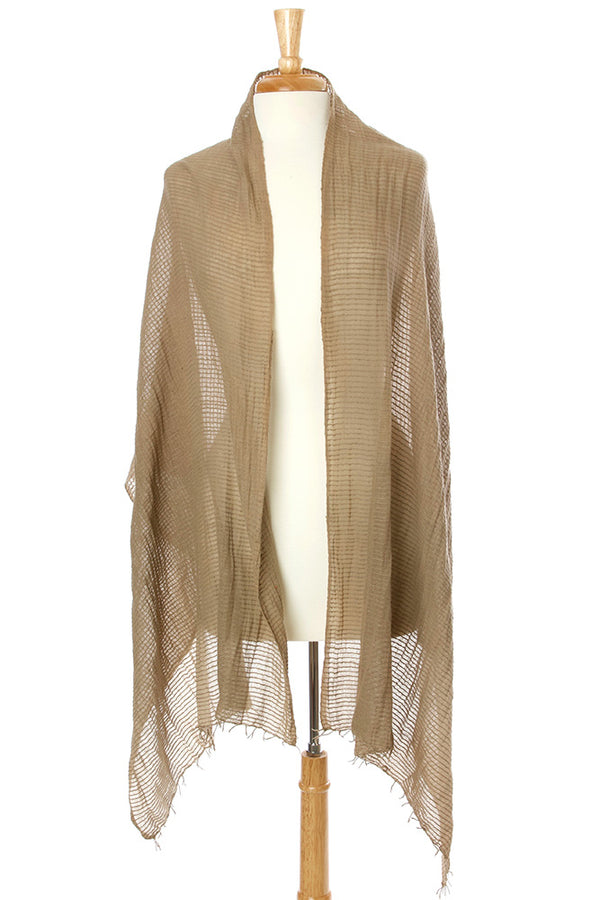 Latte Whisper Light Cotton Shawl from Ethiopia