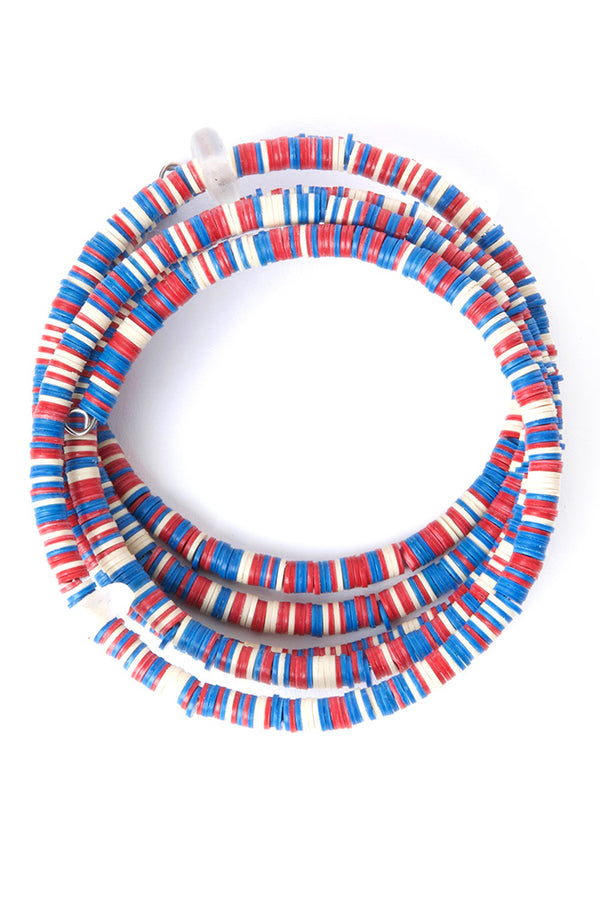 Red, White & Blue Phono Disc Coil Bracelet