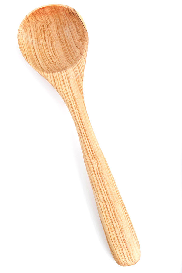 Contoured Wild Olive Wood Cooking Spoon