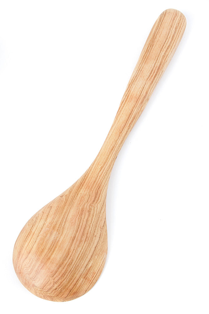 Contoured Wild Olive Wood Cooking Spoon