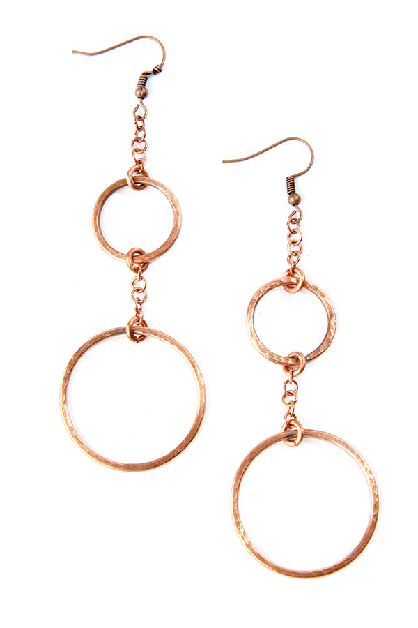 Unity Hammered Copper Earrings