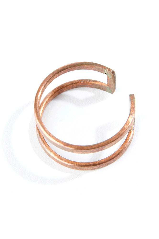 Tandem Hammered Copper Ring