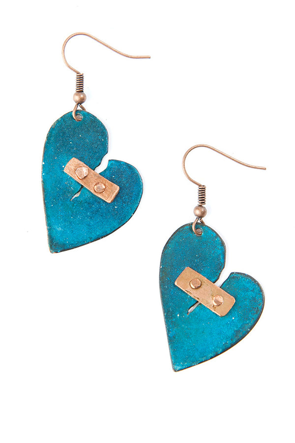 Reclaimed Heart Copper Viridian Earrings