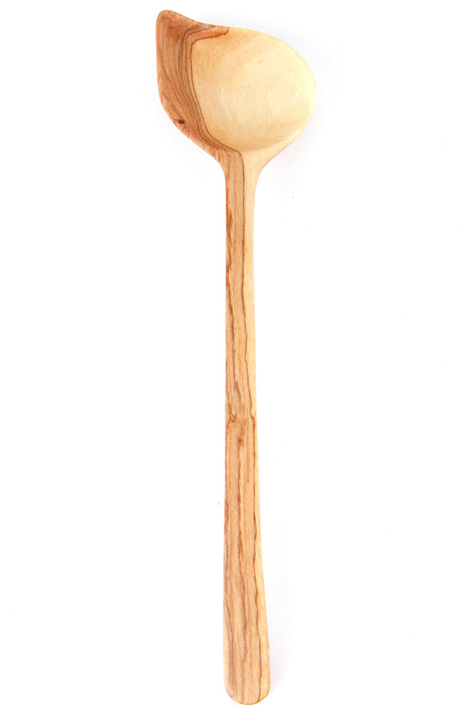 Kenyan Wild Olive Wood Corner Stirring Spoon