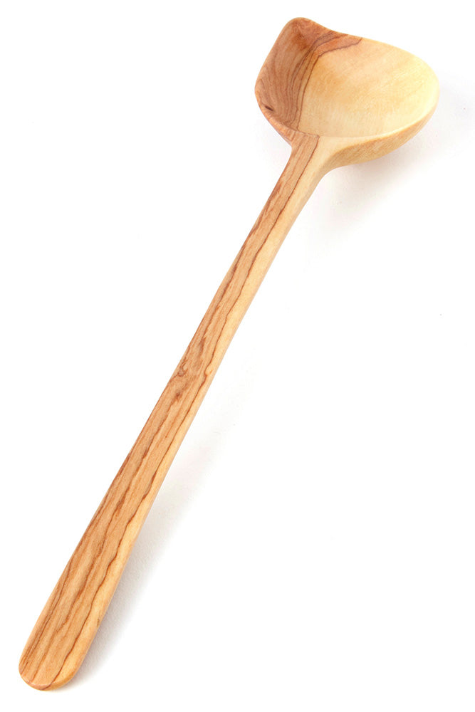 Kenyan Wild Olive Wood Corner Stirring Spoon