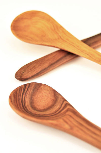 Set of 4 Wild Olive Wood Porridge Spoons