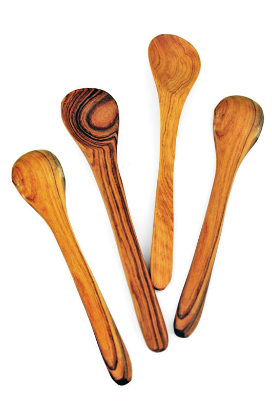 Set of 4 Wild Olive Wood Porridge Spoons