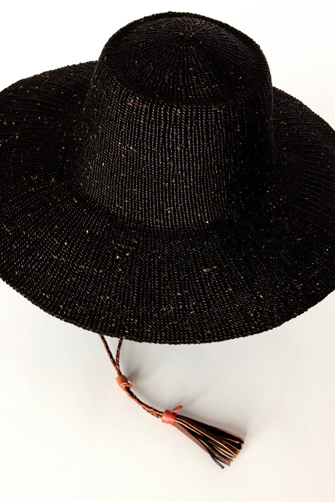 Ghanaian Black Straw Sun Hat