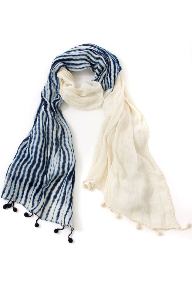 Indigo Cotton Cloud Scarf from Mali