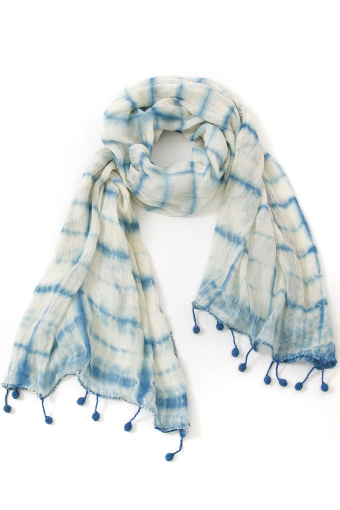 Azure Cotton Cloud Scarf from Mali