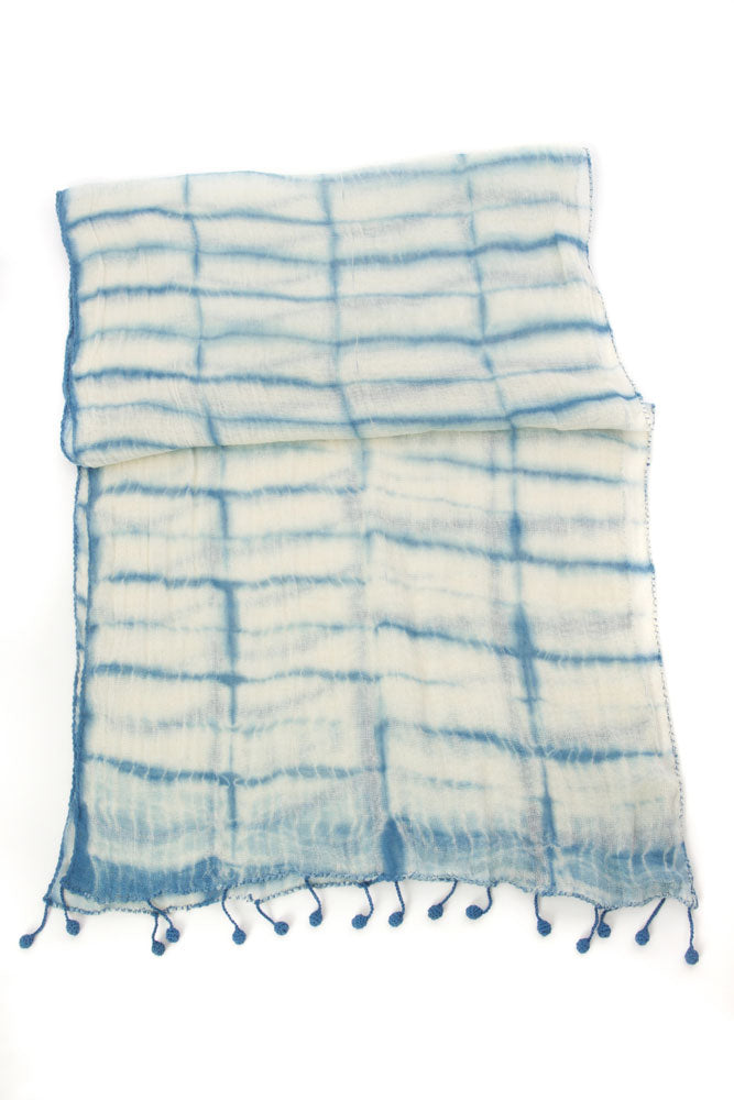 Azure Cotton Cloud Scarf from Mali