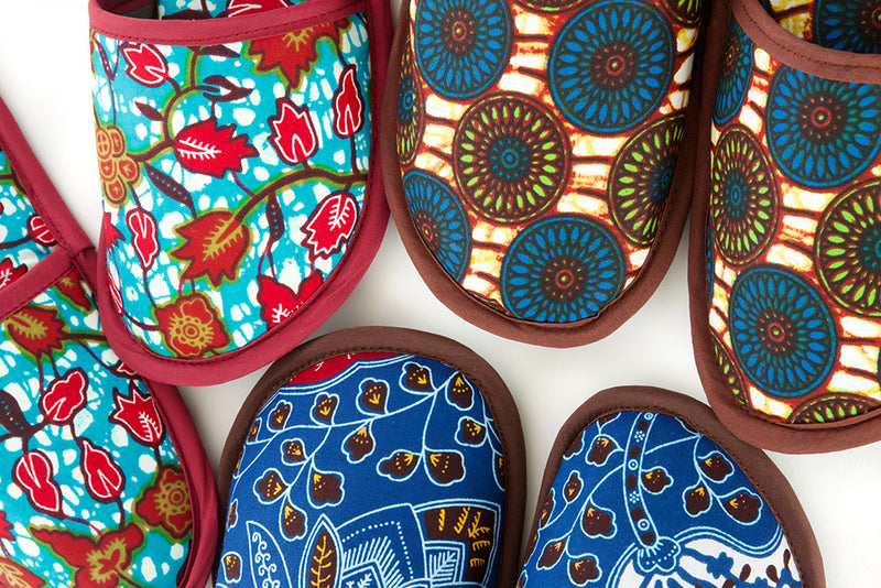 Medium Ankara Cloth House Slippers from Ghana