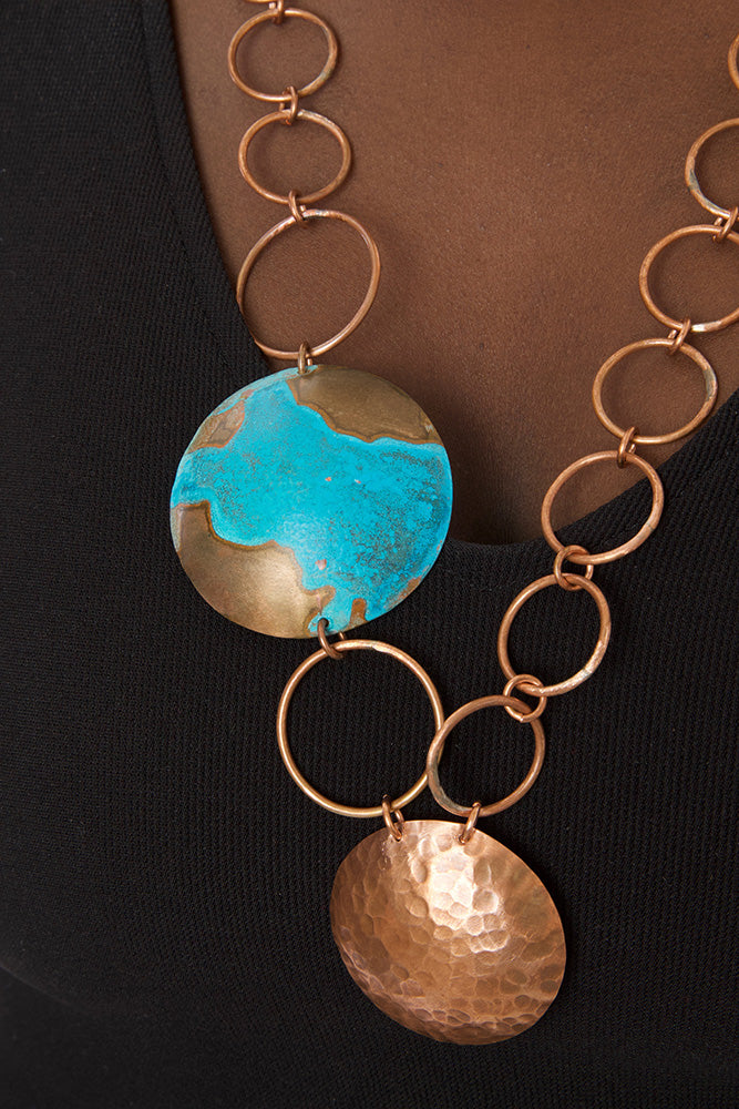 Copper Viridian Linked Necklace