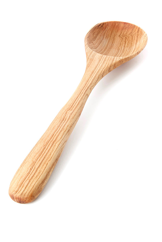 Contoured Wild Olive Wood Cooking Spoon