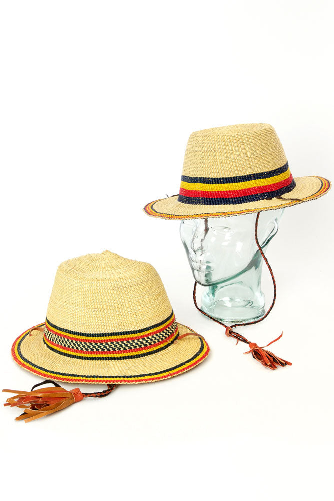 Ghanaian Short Brimmed Straw Hats