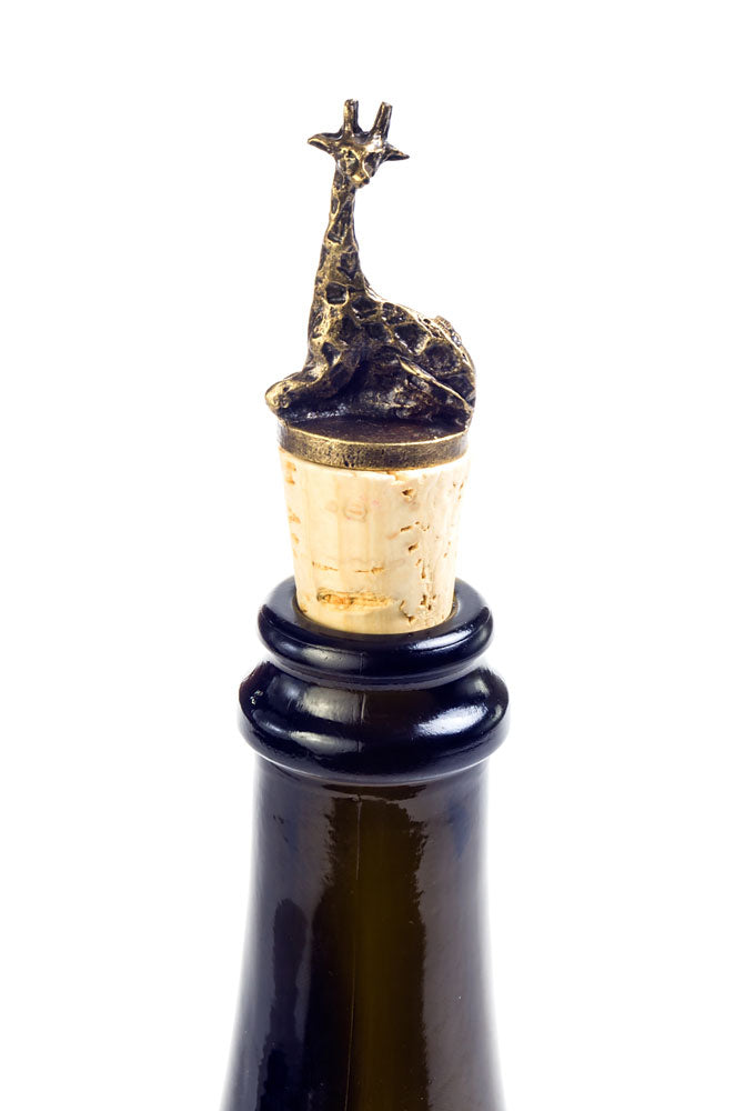 South African Brass Giraffe Wine Bottle Stopper